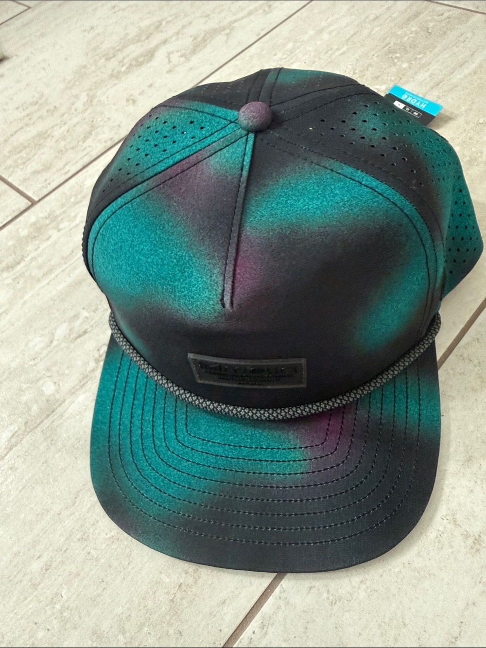 Melin Teal Black Gradient Rope-Trim Snapback Cap size XL.. nwt